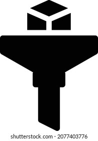 ilustración vectorial de filtro aislada en un fondo transparente. iconos vectoriales de glifo para el concepto o gráficos web.