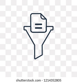 Filter vector outline icon isolated on transparent background, high quality linear Filter transparency concept can be used web and mobile