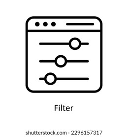 Filter  Vector    outline Icons. Simple stock illustration stock