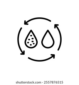 Filter water line icon. Osmosis and desalination. Filtration process. Potable water. Outline sign of filter water vector icons for web design isolated on white background.