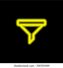 Filter yellow glowing neon ui ux icon. Glowing sign logo vector