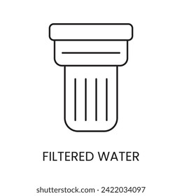 Filtered water line vector icon with editable stroke for placement on packaging