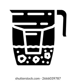 mikroplastische Glyphe mit gefiltertem Wasser, Icon-Vektor. mikroplastisches Wasserzeichen. einzelne Symbolgrafik