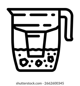 vetor de ícone de linha de microplástico de água filtrada. sinal de microplástico de água filtrada. símbolo de contorno isolado ilustração preta