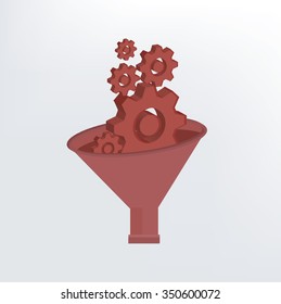 Filter,funnel design,three dimension,vector