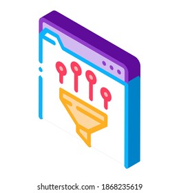 filtering data icon vector. isometric filtering data sign. color isolated symbol illustration
