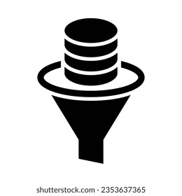 Filtering Data Vector Glyph Icon For Personal And Commercial Use.
