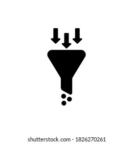 Filtering funnel icon. Funnel symbol. Vector EPS 10. Isolated on white background