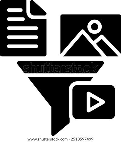 Filtering Glyph Vector Icon Design