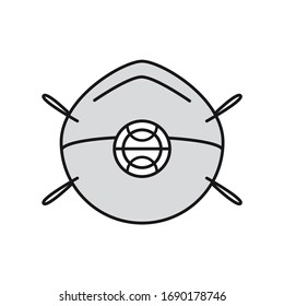 Filtering half mask with valve (class: FFP2 and FFP3). Face mask is a device designed to protect the wearer from inhaling hazardous atmospheres.