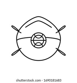Filtering half mask with valve (class: FFP2 and FFP3). Face mask is a device designed to protect the wearer from inhaling hazardous atmospheres.