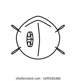 Filtering half mask with valve (class: FFP2 and FFP3). Face mask is a device designed to protect the wearer from inhaling hazardous atmospheres.