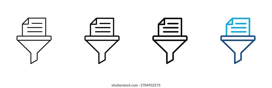 Ícone de Filtragem Estilo Diferente Conjunto de Coleções de Estruturas de Tópicos Ilustração de Vetor
