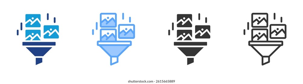 Filtering Images icon set multiple style collection