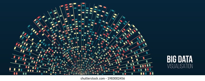 Filtering machine algorithms. Sorting binary code. Vector technology background. Big data visualization. Information analytics concept. Abstract stream information.