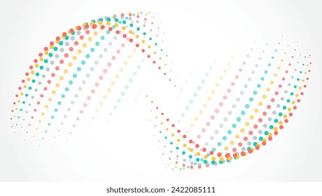 Filtering machine algorithms. Sorting data. Vector technology background. Big data visualization. Abstract stream information with colorful circles array. Information analytics concept. 