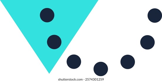 Filtering process transforming two large circles into four smaller circles, effectively illustrating data transformation and filtering concepts in a modern design