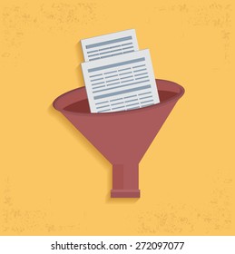 Filtering process,filter document,clean vector 
