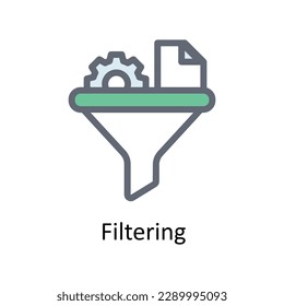 Filtering Vector Fill outline icons. Simple stock illustration stock