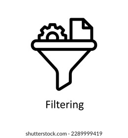 Filtrado de iconos de contorno del vector. Material gráfico simple