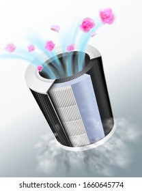 Filters for air purifiers that provide high efficiency in air purification Consisting of 3 filters, coarse filter layer, carbon filter layer, fine filter layer Can filter dust, germs, fragrant fresh.