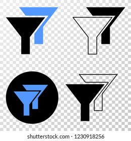 Filters EPS vector pictograph with contour, black and colored versions. Illustration style is flat iconic symbol on chess transparent background.