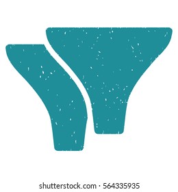 Filters grainy textured icon for overlay watermark stamps. Flat symbol with dirty texture. Dotted vector soft blue ink rubber seal stamp with grunge design on a white background.