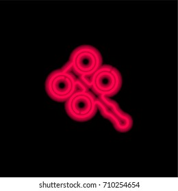 Filters red glowing neon ui ux icon. Glowing sign logo vector