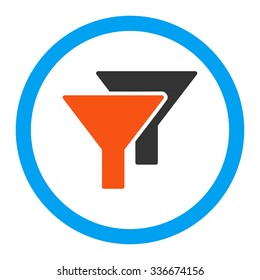 Filters vector icon. Style is flat rounded symbol, bright colors, rounded angles, white background.