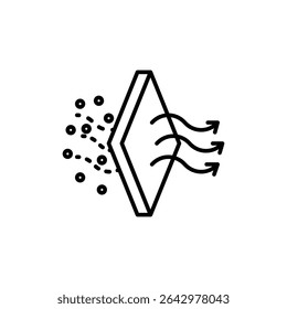 Filtration air icon outline set sign