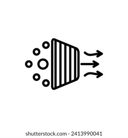 Filtration Air Vector Line Icon Illustration.