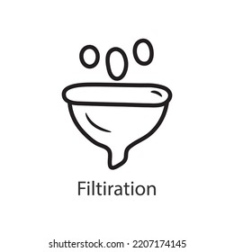 ilustración de diseño de iconos de esquema rellenado de filtrado. Símbolo de datos sobre el archivo EPS 10 de fondo blanco