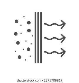 filtration icon. Air purifier. Air filter icon. Black simple purification sign. filter layers thin line symbol. EPS 10 