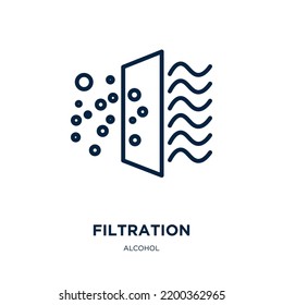 filtration icon from alcohol collection. Thin linear filtration, water, purification outline icon isolated on white background. Line vector filtration sign, symbol for web and mobile
