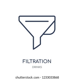 Filtration icon. Filtration linear symbol design from drinks collection. Simple outline element vector illustration on white background