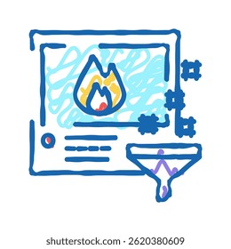 filtration instrument for find image doodle icon sketch vector. filtration instrument for find image sign. isolated symbol illustration
