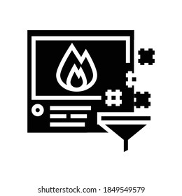 Filtrationsinstrument für die Suche nach Bild-Glyphsymbol-Vektorgrafik. Filtrationsinstrument für Bildzeichen. isoliertes Kontursymbol