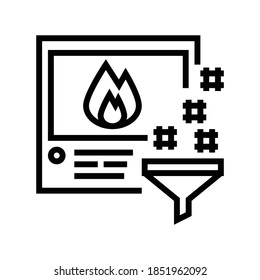 filtration instrument for find image line icon vector. filtration instrument for find image sign. isolated contour symbol black illustration