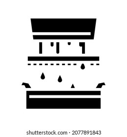 filtro de arce jarabe de arce glifo vector de icono. signo de jarabe de arce de filtración. símbolo de contorno aislado ilustración negra