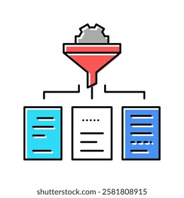 filtration neural network color icon vector. filtration neural network sign. isolated symbol illustration