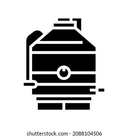 Filtration Oliven-Glyphsymbol Vektorgrafik. Filtrationszeichen für Olivenöl. isoliertes Kontursymbol