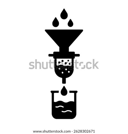 Filtration process diagram vector illustration for science lab experiment and water purification design