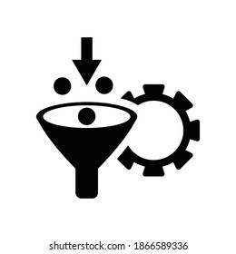 Icono de proceso de filtrado.análisis,exploración,filtro (ilustración vectorial)