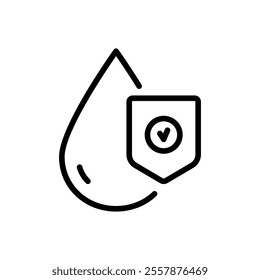 Filtration and purification water icon. Osmosis and desalination. Potable water. Outline sign of filter water vector icons for web design isolated on white background.