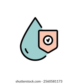 Filtration and purification water icon. Osmosis and desalination. Potable water. Simple sign of filter water vector icons for web design isolated on white background.