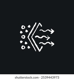 Filtration und Trennung Kreide Symbol. Anpassbare Illustration mit dünner Linie. Kontursymbol. Vektorgrafik mit isoliertem Umriss.