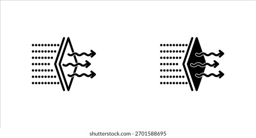 Filtração e separação conjunto de ícones lineares. Ilustração personalizável de linha. Símbolo de contorno. Desenho de contorno isolado por vetor. Traçado editável