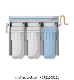Icono vectorial del tanque de filtración.Icono vectorial de caricatura aislado en fondo blanco.