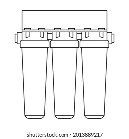 Filtration tank vector icon.Outline vector icon isolated on white background filtration tank.