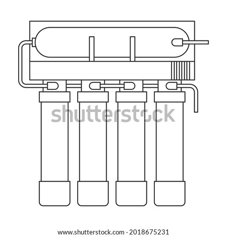 Filtration tank vector icon.Outline vector icon isolated on white background filtration tank.